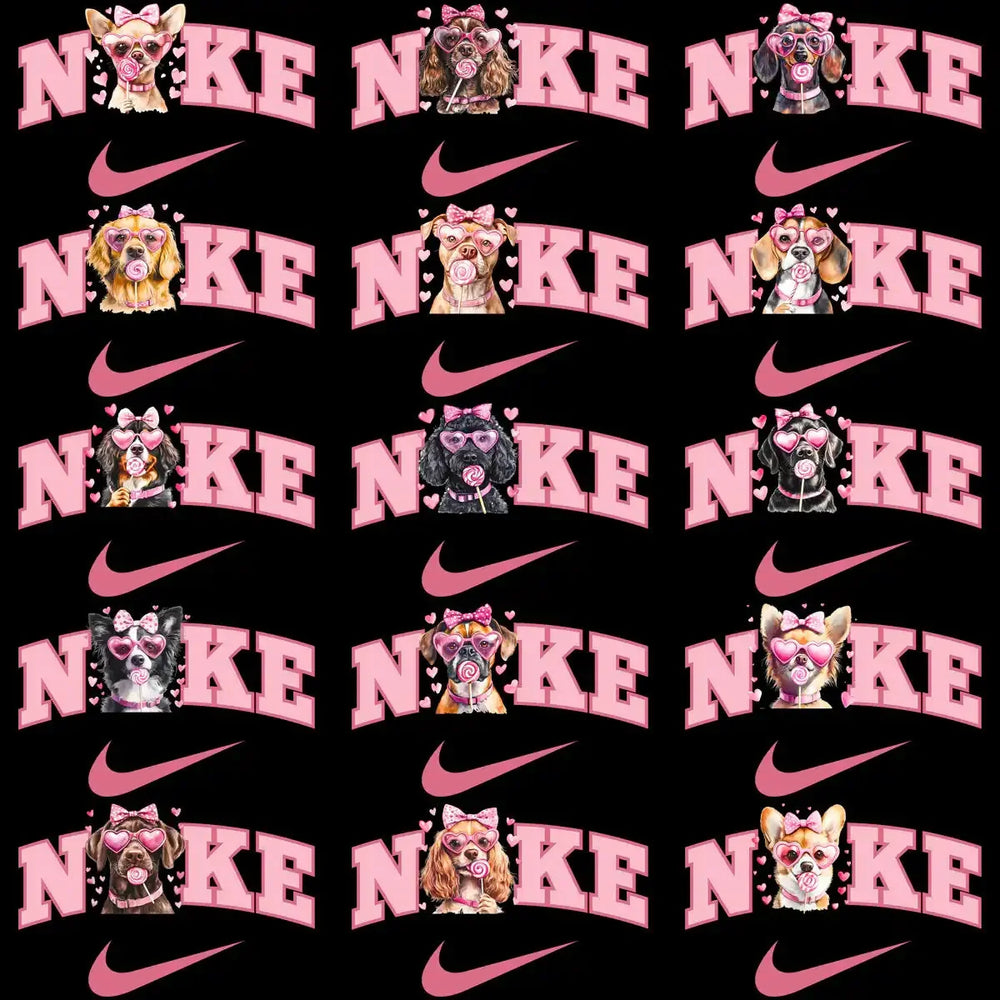27 Swoosh Brand Valentine Day Dogs Lollipop Designs Bundle PNG