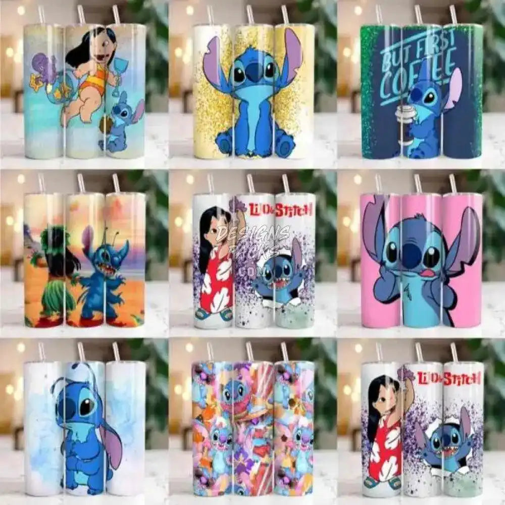 270 Cartoon Stitch Tumbler Wrap Bundle Png