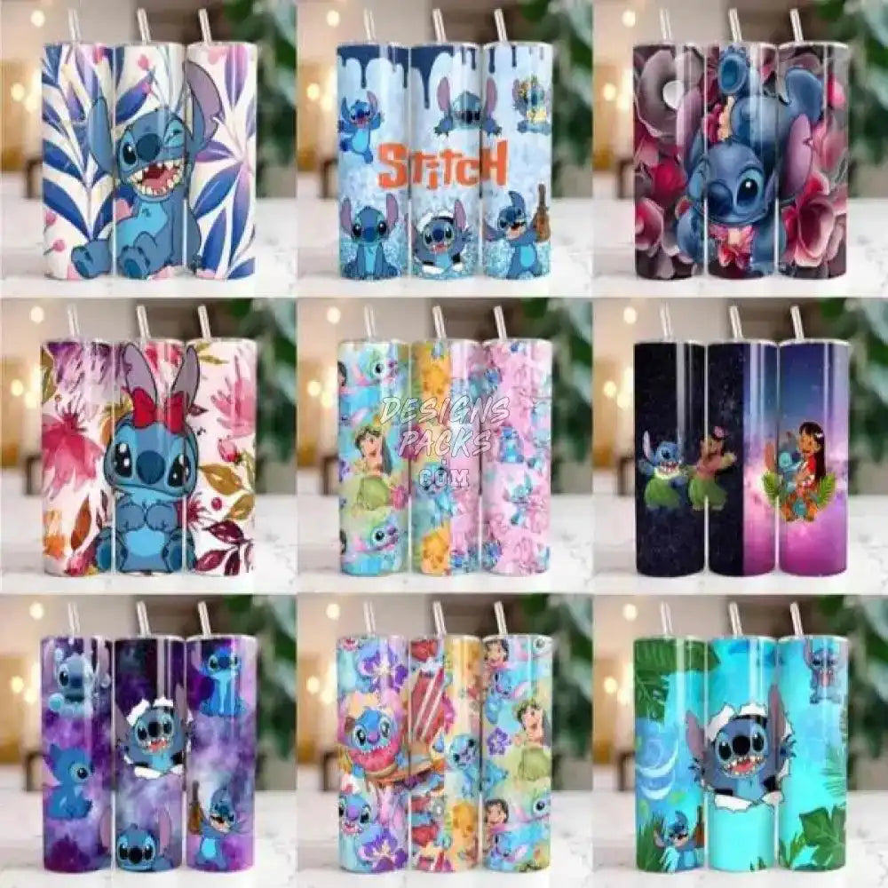 270 Cartoon Stitch Tumbler Wrap Bundle Png