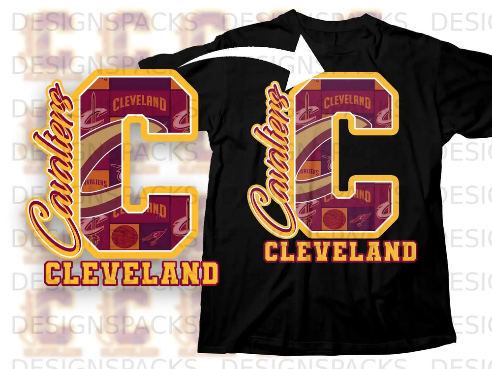 Cleveland Cavaliers Large C Logo Design Shirt