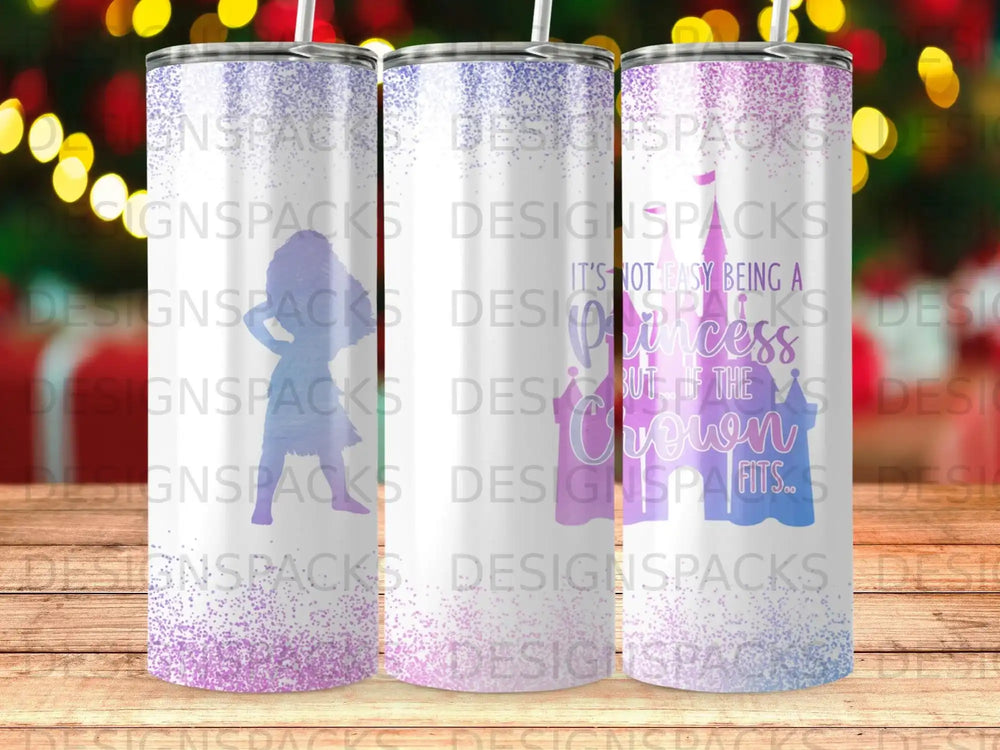 Princess Silhouette Crown Quote Glitter product type
