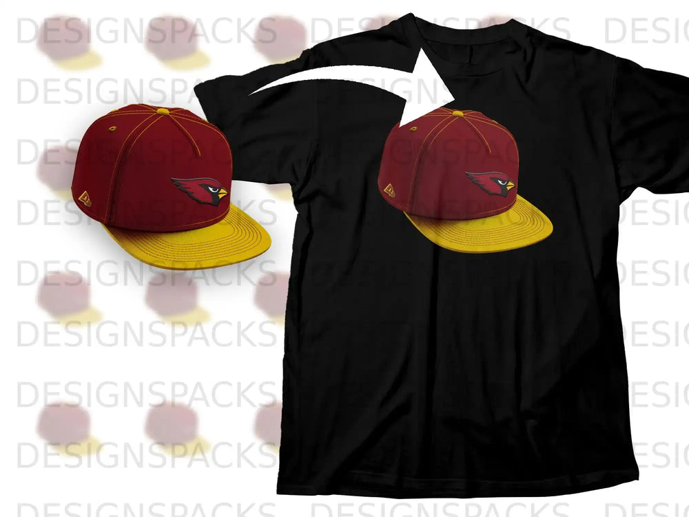 Maroon and Yellow Hat Graphic T-Shirt