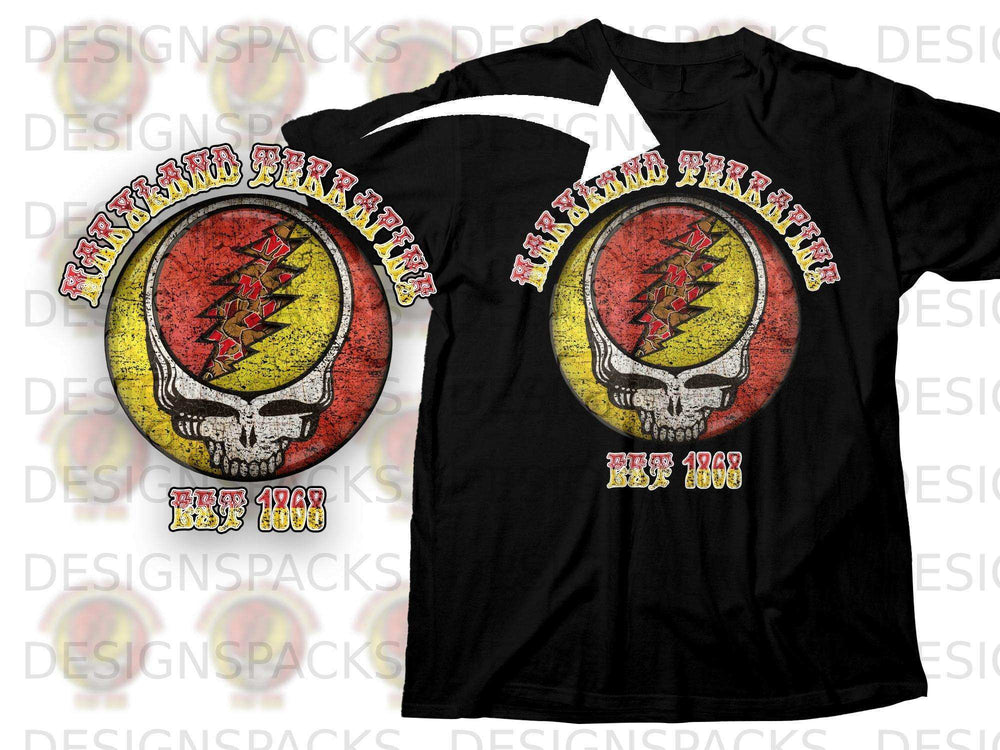 Maryland Terrapin Skull Logo EST 1968 Graphic Shirt