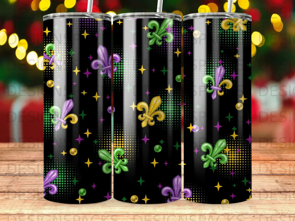 Mardi Gras Fleur Lis Stars Beads Purple Green Gold product type