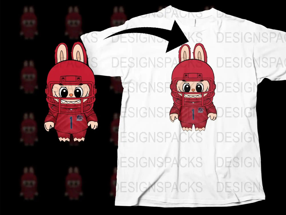 Cute Rabbit Graphic T-Shirt, Cartoon Bunny Red Hoodie Design, Unisex Casual Tee, Gift Idea