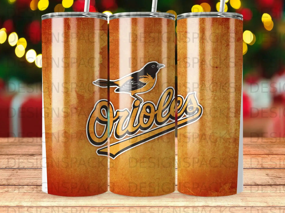 Orioles Bird Graphic Orange Design Drink Tumbler Product Type