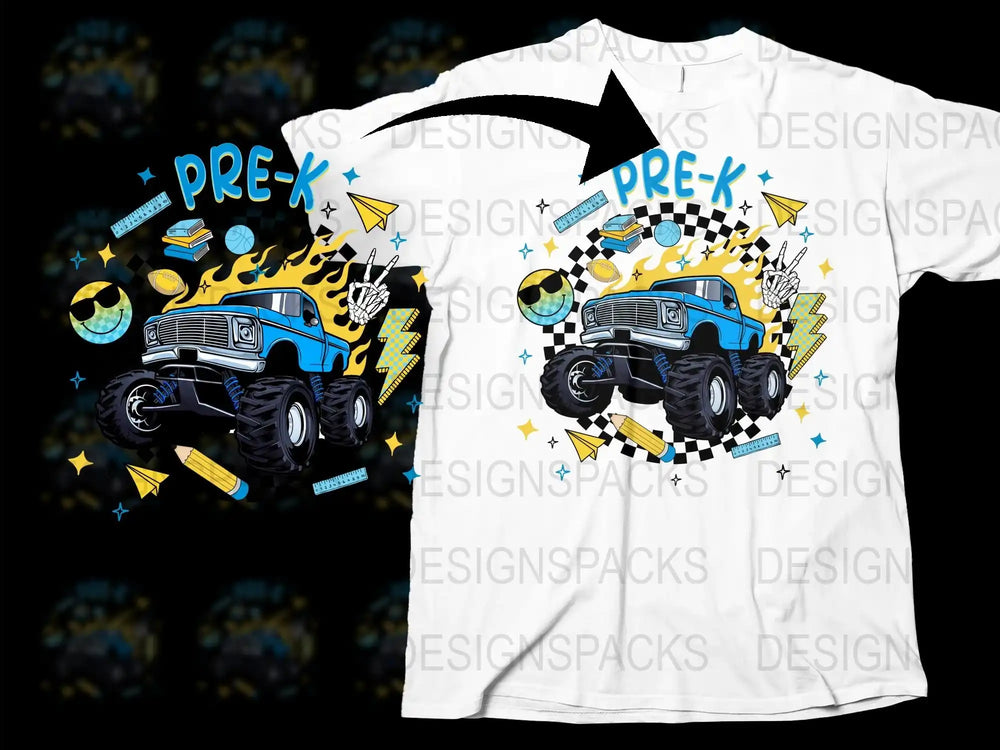 Pre-K School Bus T-Shirt, Colorful Kids Shirt, Fun Cartoon Graphic Tee, Trendy Children's Clothing, Back to School Outfit