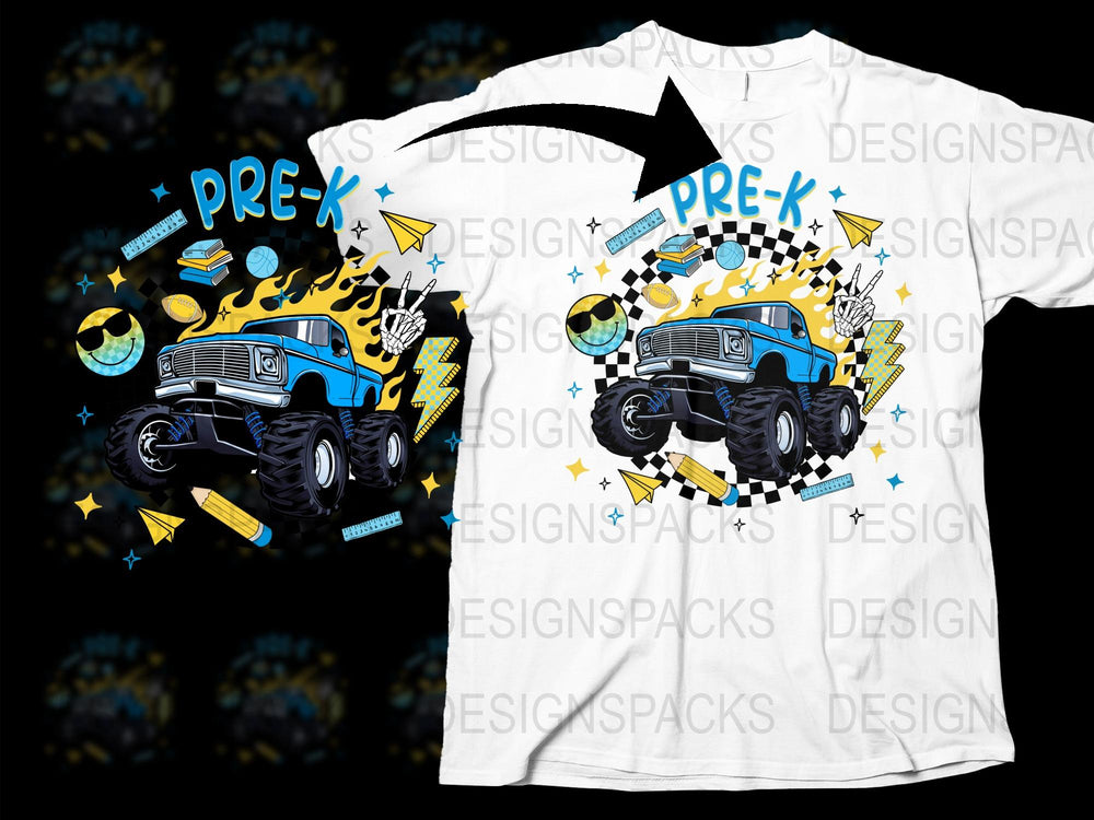 Pre-K School Bus T-Shirt, Colorful Kids Shirt, Fun Cartoon Graphic Tee, Trendy Children's Clothing, Back to School Outfit