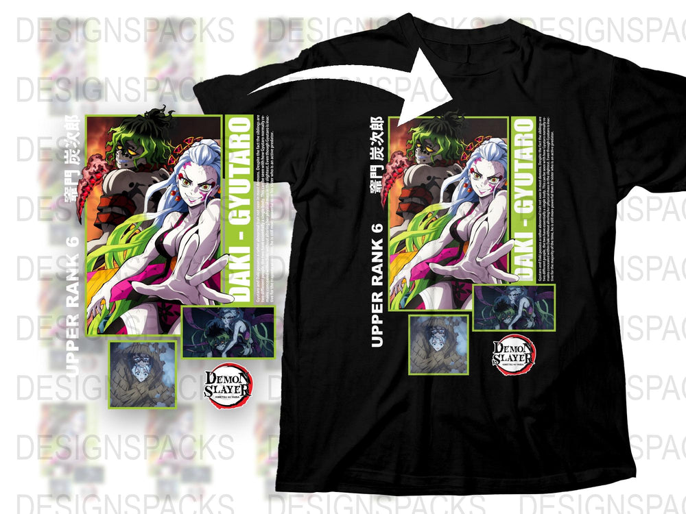 Demon Slayer Anime T-Shirt, Upper Rank 6 T-Shirt, Gyutaro Design, Japanese Anime Graphic Tee, Fan Merchandise, Unisex Cotton Shirt