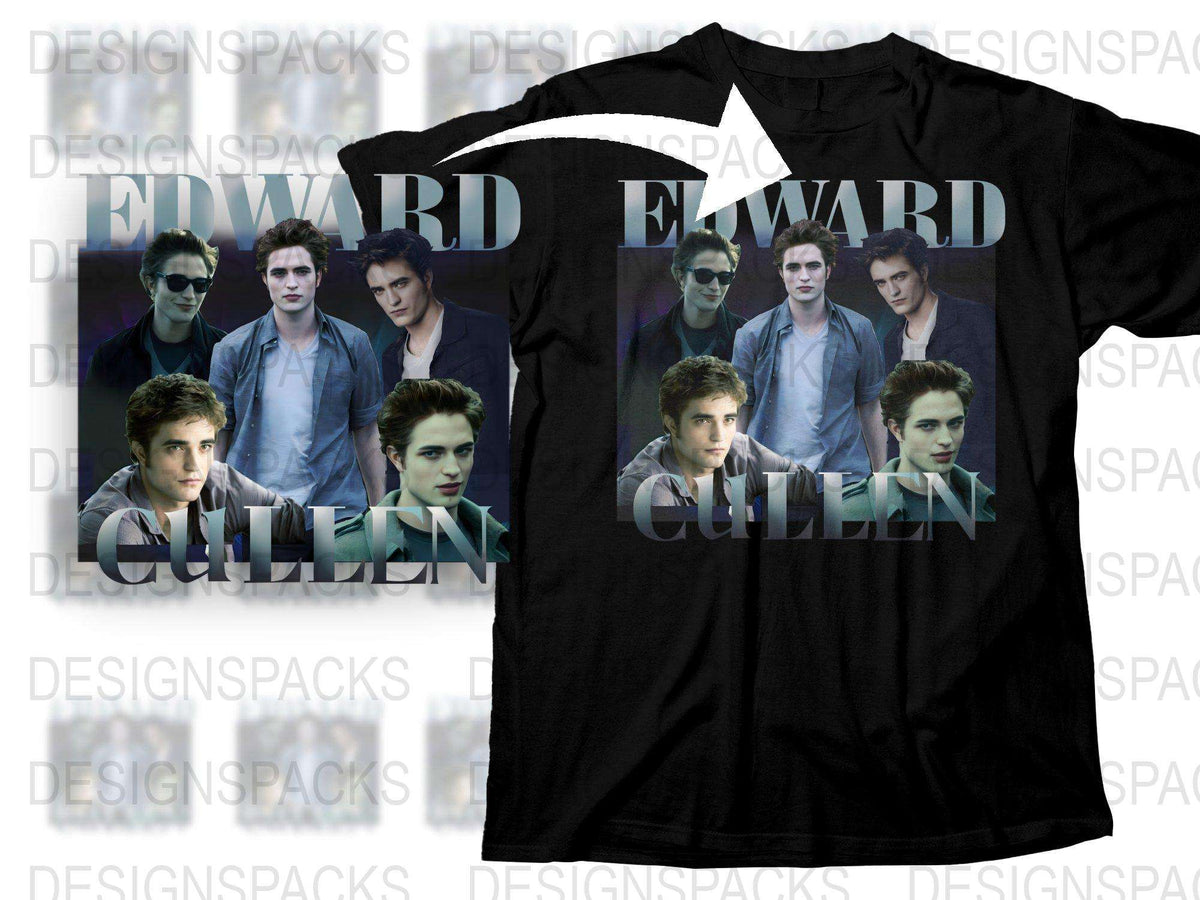 Edward Cullen Twilight Saga Inspired T-Shirt, Movie Graphic Tee, Edward Collage, Fan Gift, Unisex Shirt Design