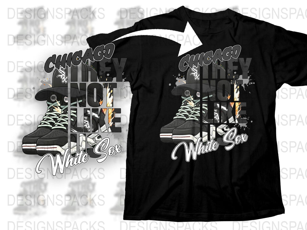 Chicago White Sox Inspired T-Shirt, Urban Style Baseball Fan Apparel, Black and White Graphic Tee