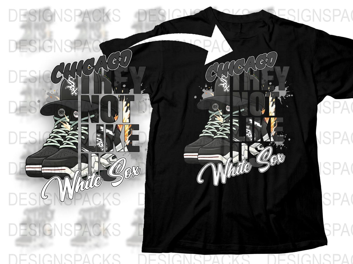 Chicago White Sox Inspired T-Shirt, Urban Style Baseball Fan Apparel, Black and White Graphic Tee