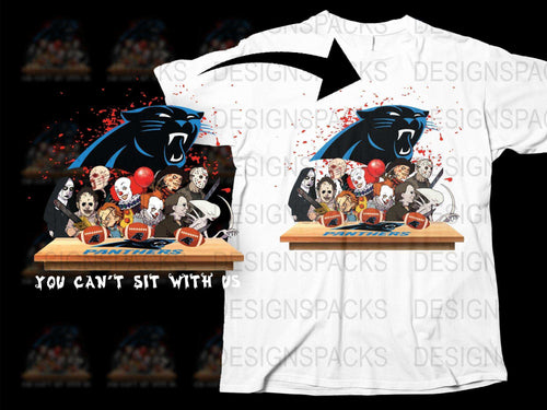 Panthers Graphic T-Shirt, Basketball Team Fan Tee, Splatter Design, Unisex Casual Sportswear, White Short Sleeve Shirt