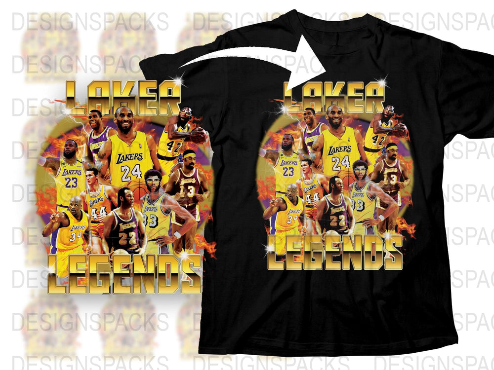 Lakers Legends Graphic T-shirt, NBA Fan Art, Kobe and LeBron Tribute Tee, Sports Memorabilia Apparel