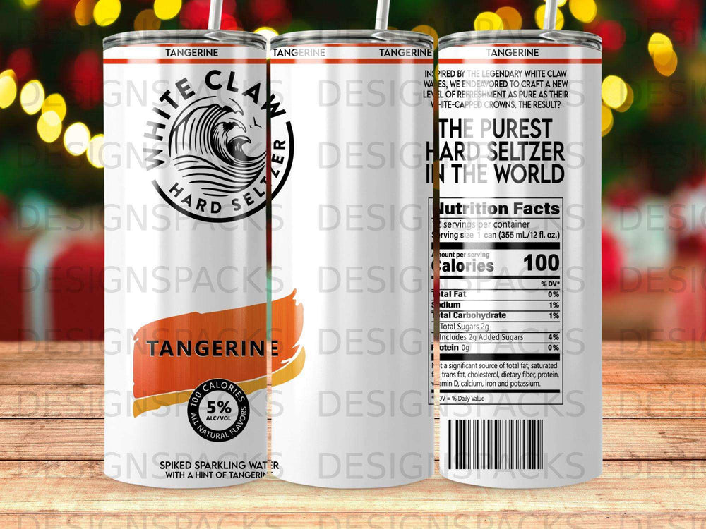 White Claw Tangerine Hard Seltzer can with nutritional information.