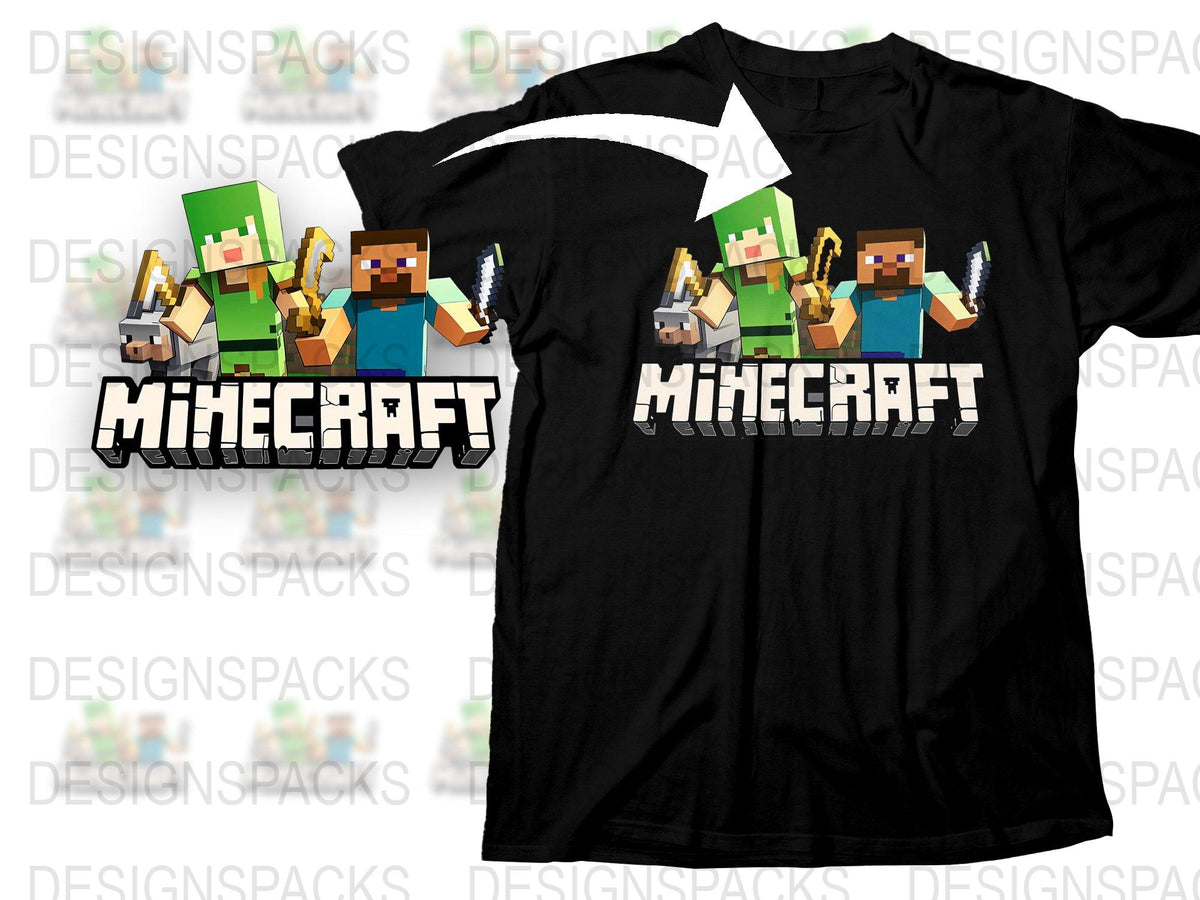 Minecraft Inspired T-Shirt, Kids Block Game Graphic Tee, Pixel Character Shirt, Gamer Gift Idea, Unisex Clothing