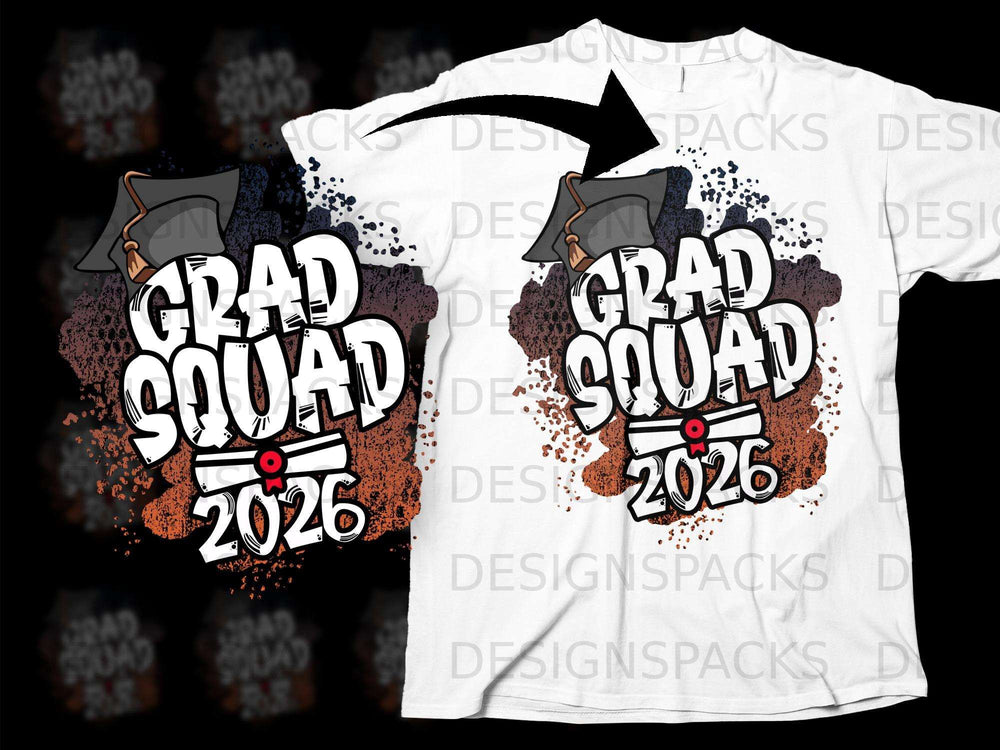 Grad Squad 2026 graphic with graduation cap and diploma.
