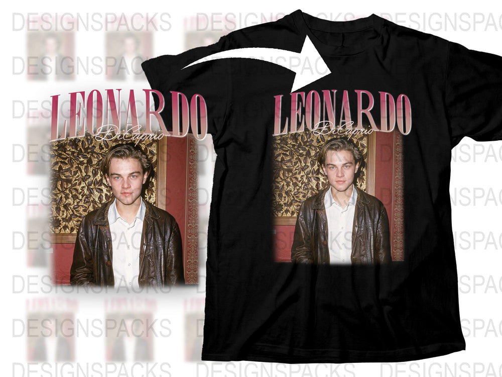 Leonardo DiCaprio Graphic T-Shirt, Vintage 90s Style, Actor Print Tee, Fashion Casual Top, Unisex Clothing