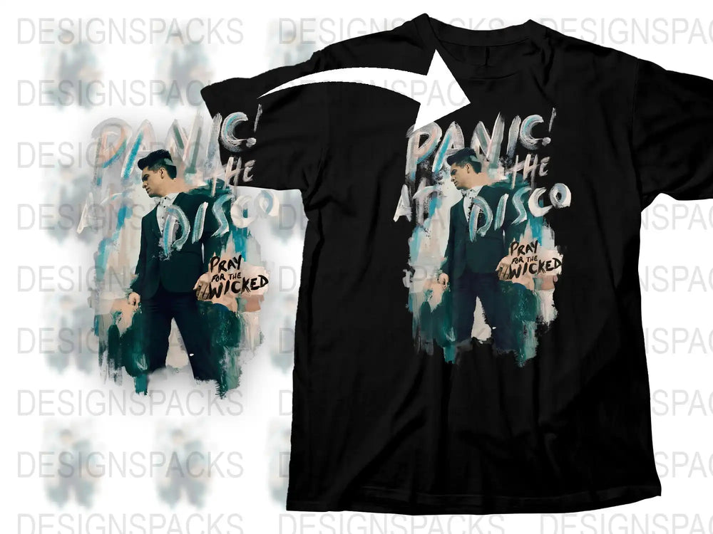 Panic at the Disco Fan T-Shirt, Pray for the Wicked Tour Merch, Unisex Black Graphic Tee