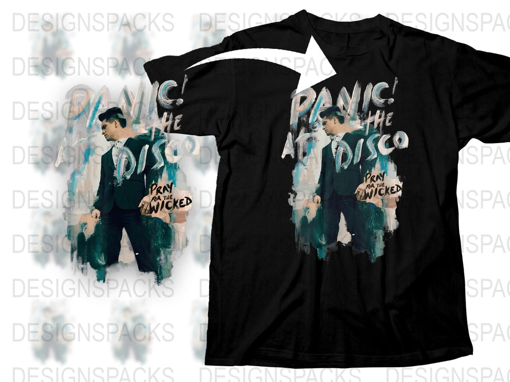 Panic at the Disco Fan T-Shirt, Pray for the Wicked Tour Merch, Unisex Black Graphic Tee
