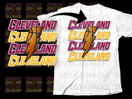 Cleveland Basketball Lightning Design Shirt