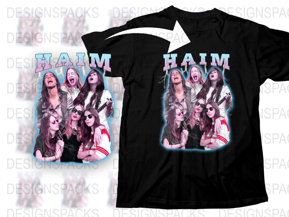 HAIM Band Graphic T-Shirt, Vintage Style Concert Tee, Music Fan Apparel, Trendy Pop Band Merchandise