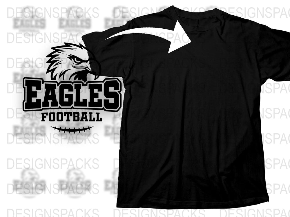 Eagles Football Black T-Shirt, Sports Fan Apparel, Graphic Tee for Men and Women, Casual Athletic Wear