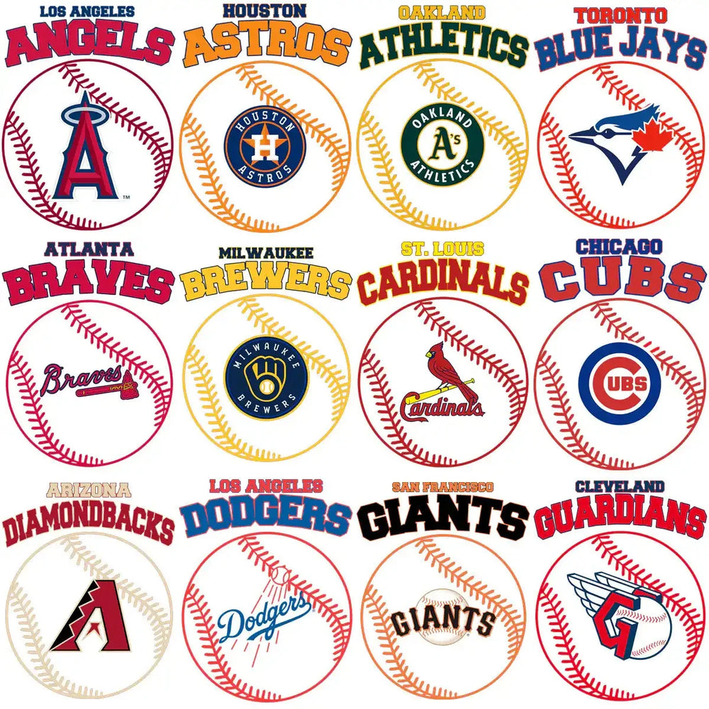 28 Baseball Teams Ball Line Logo Designs Bundle PNG