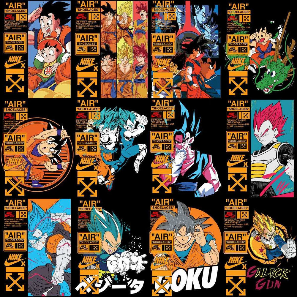 28 Dragon Ball Brand Anime Streetwear Designs Bundle PNG