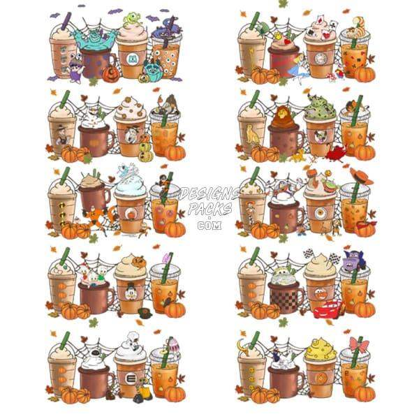28 Halloween Mix Coffee Drinks Cups Designs Bundle PNG designspacks