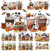 Load image into Gallery viewer, 28 Halloween Mix Coffee Drinks Cups Designs Bundle PNG designspacks
