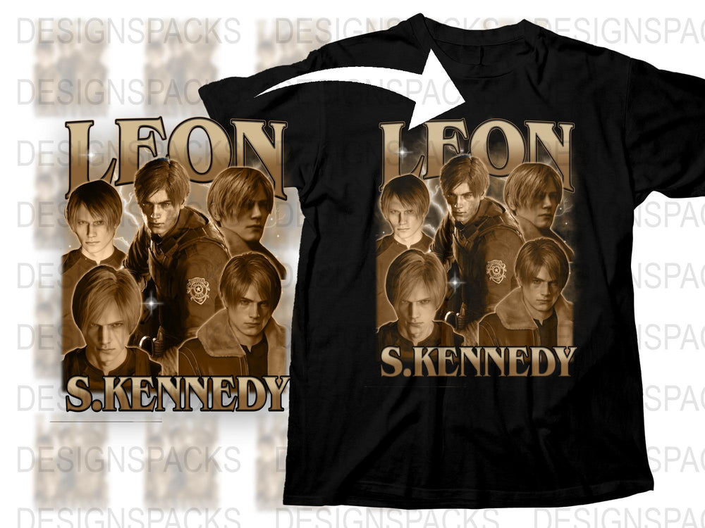 Leon S. Kennedy T-Shirt, Resident Evil Inspired Tee, Video Game Apparel, Fan Gift Idea, Multiple Poses Design, Unisex Clothing