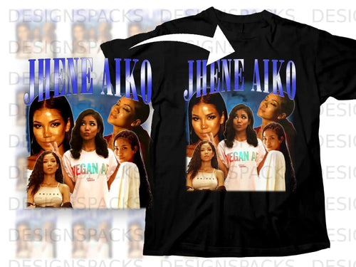 Jhené Aiko graphic t-shirt with multiple images and 