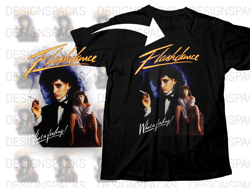 Vintage Flashdance Movie T-Shirt, Retro 80s Film Graphic Tee, Unisex Black Cotton Shirt