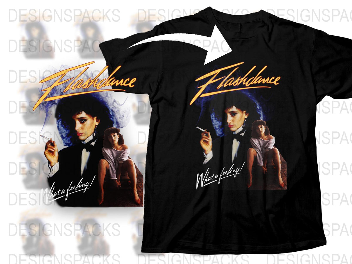 Vintage Flashdance Movie T-Shirt, Retro 80s Film Graphic Tee, Unisex Black Cotton Shirt