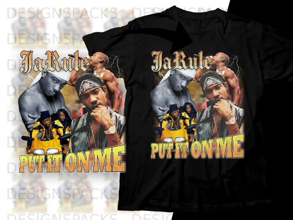 Ja Rule "Put It On Me" t-shirt with collaged artist photos.
