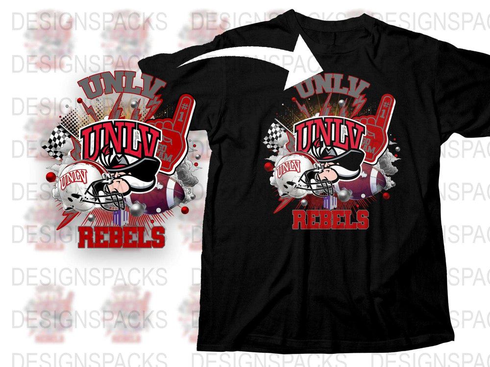 UNLV Rebels Graphic T-Shirt, College Fan Apparel, Trendy Sports Tee, Stylish Student Merchandise, Bold Red and Black Design