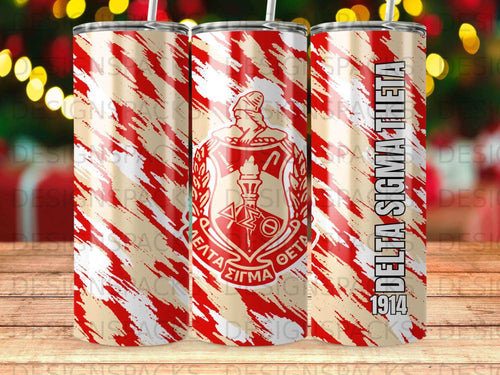 Delta Sigma Theta 1914 Striped Crest Tumbler product type