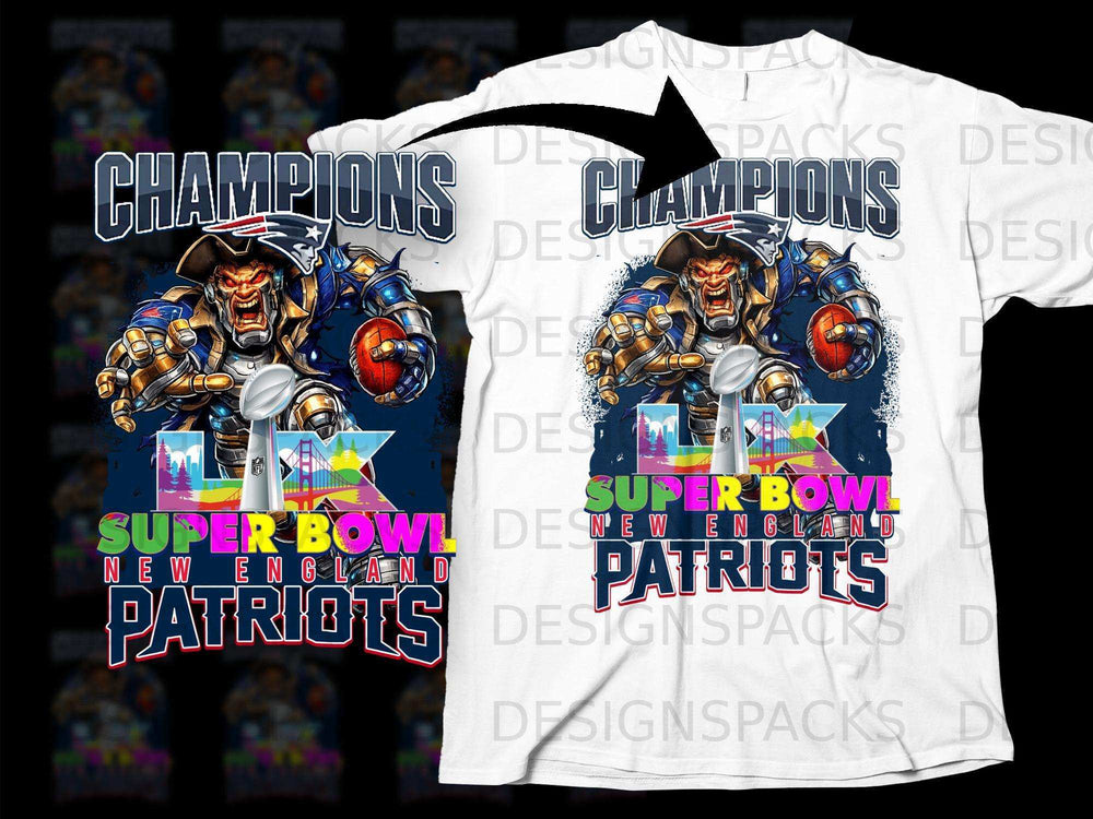 Champions LV New England Patriots Super Bowl Shirt