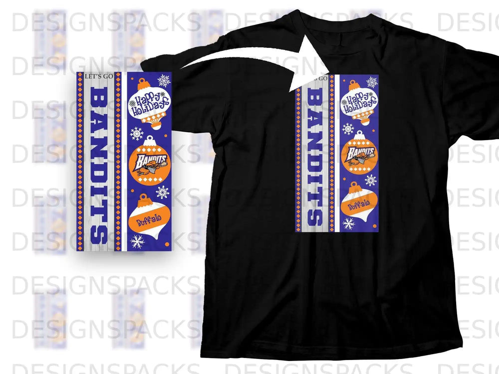 Let's Go Bandits Happy Holidays Buffalo T-shirt