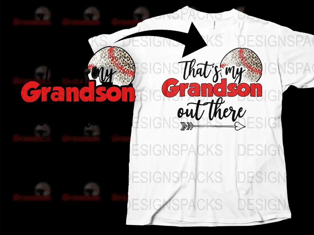 Proud Grandparent T-Shirt 'That's My Grandson Out There' Football Graphic Tee