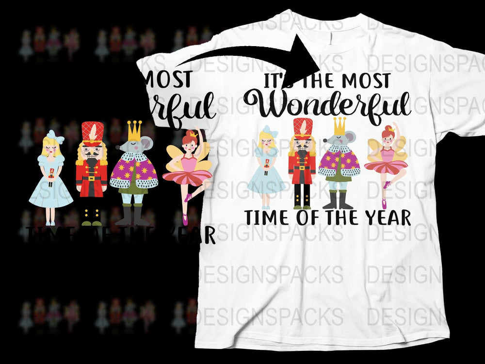 Christmas Fairytale T-Shirt, Nutcracker and Fairies, Holiday Festive Apparel, Wonderful Time of the Year Tee