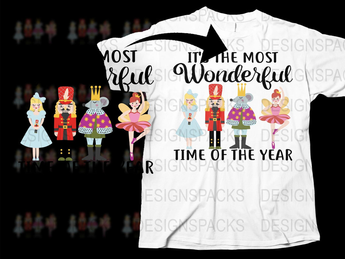 Christmas Fairytale T-Shirt, Nutcracker and Fairies, Holiday Festive Apparel, Wonderful Time of the Year Tee