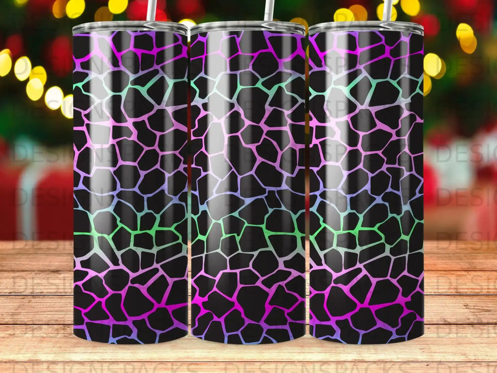 Neon Giraffe Print Rainbow Pattern Tumbler product type