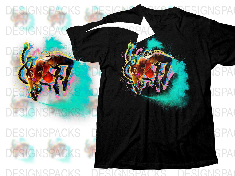 Vibrant Elephant Graphic T-Shirt, Colorful Splash Art Tee, Unique Wildlife Design, Trendy Fashion Top