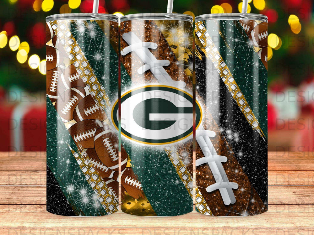 Green Bay Packers football team logo on a glittery, distressed background.