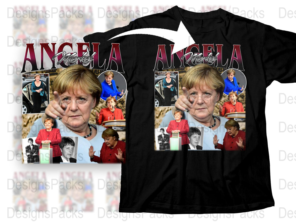 Angela Merkel Tribute T-Shirt, Political Leader Graphic Tee, Unique Angela Collectible Design