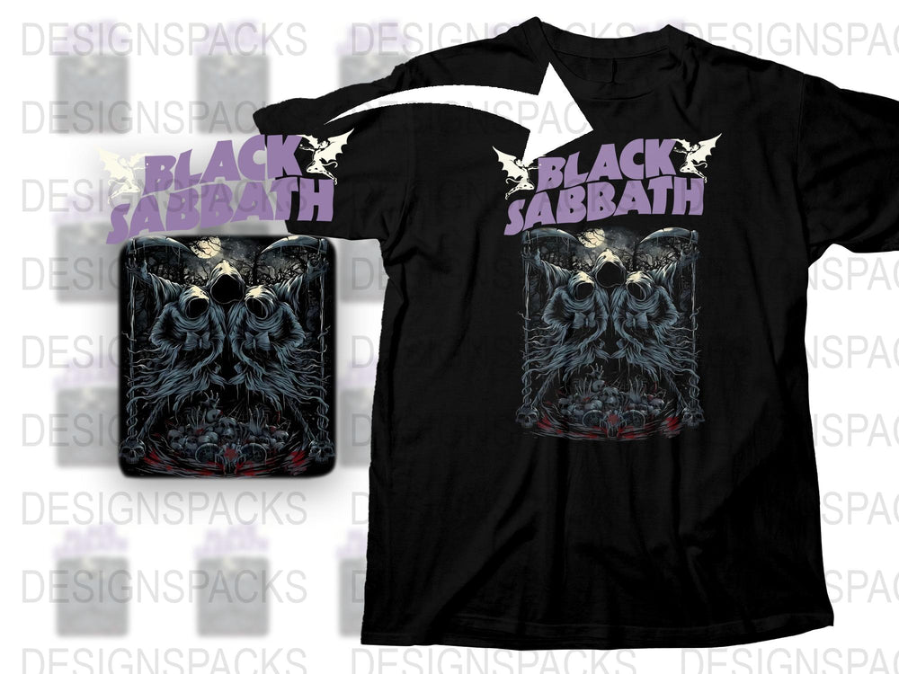 Black Sabbath Band T-Shirt, Vintage Rock Music Tee, Gothic Owl Graphic, Unisex Concert Shirt