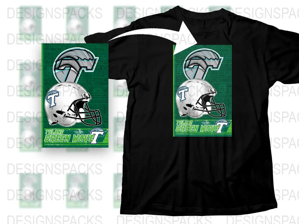 Green Knight Football Helmet Graphic T-Shirt, Sports Fan Tee, Athletic Apparel, Team Support Shirt