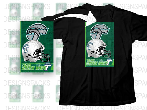 Green Knight Football Helmet Graphic T-Shirt, Sports Fan Tee, Athletic Apparel, Team Support Shirt